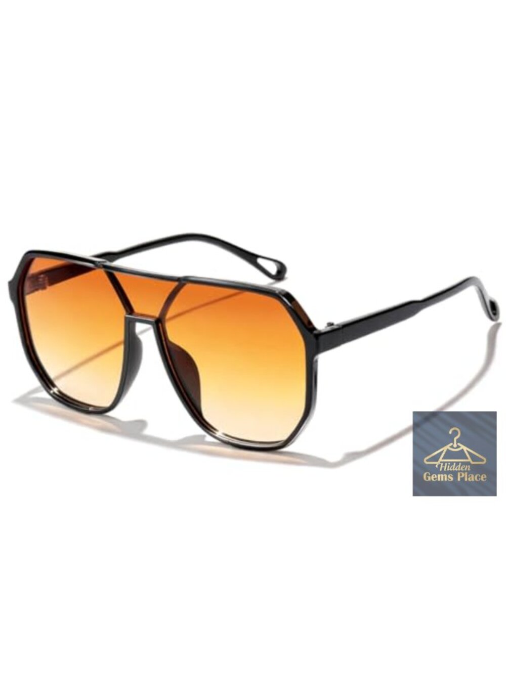 Retro Oversized Aviator Sunglasses Double Bridge Square Frame UV Protection